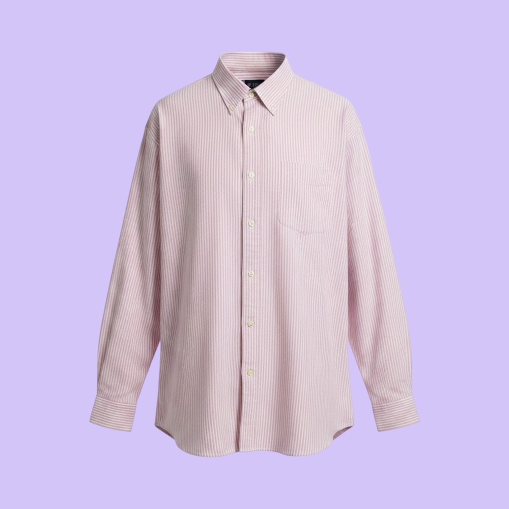 Gap Mens Oxford Shirt XXL Lavender White Striped Button Down Long Sleeve NWT